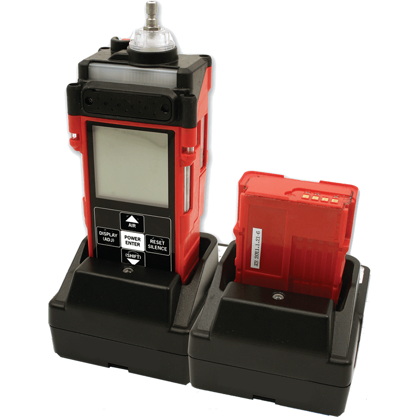 Riken Keiki GX-2012 Sample Drawing Portable Gas Monitor in Charger Cradle