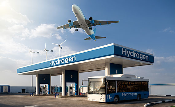 Hydrogen Fuelled Transport Methods including Air and Bus